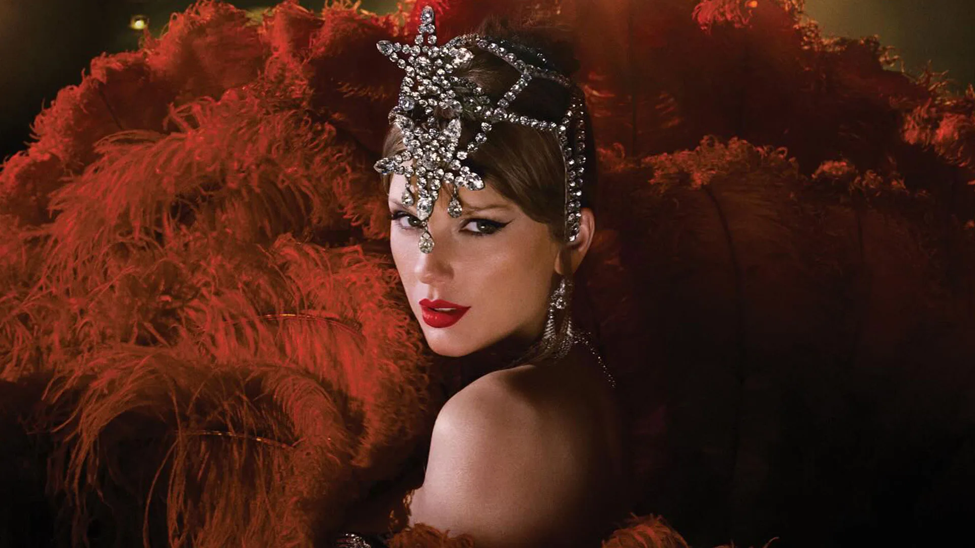 Taylor Swift dressed as a showgirl