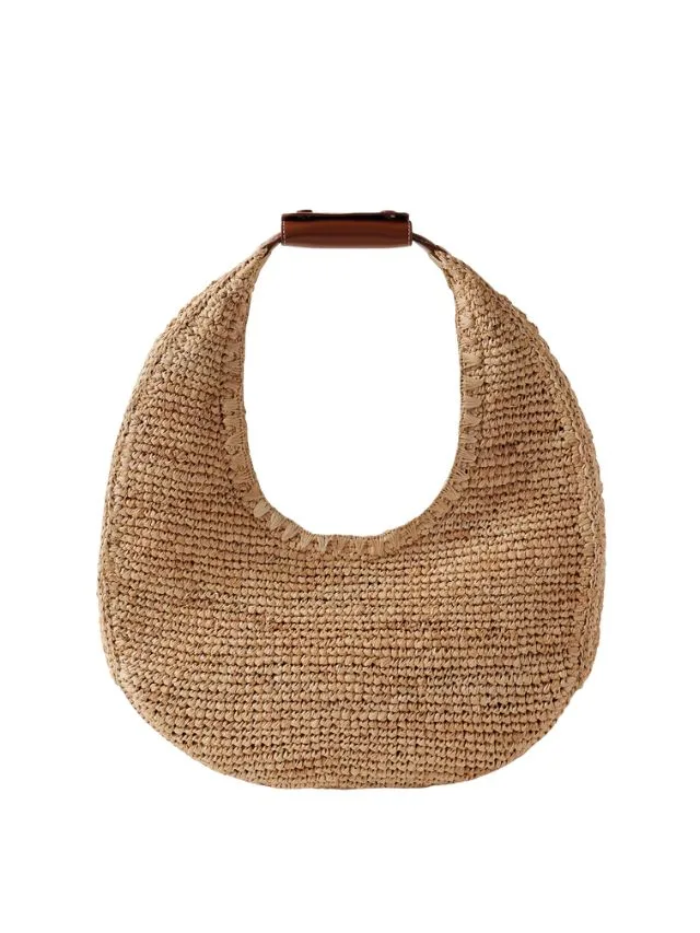 Staud Moon Raffia Tote