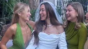 Bella, Alana and Gigi Hadid at Alana's wedding