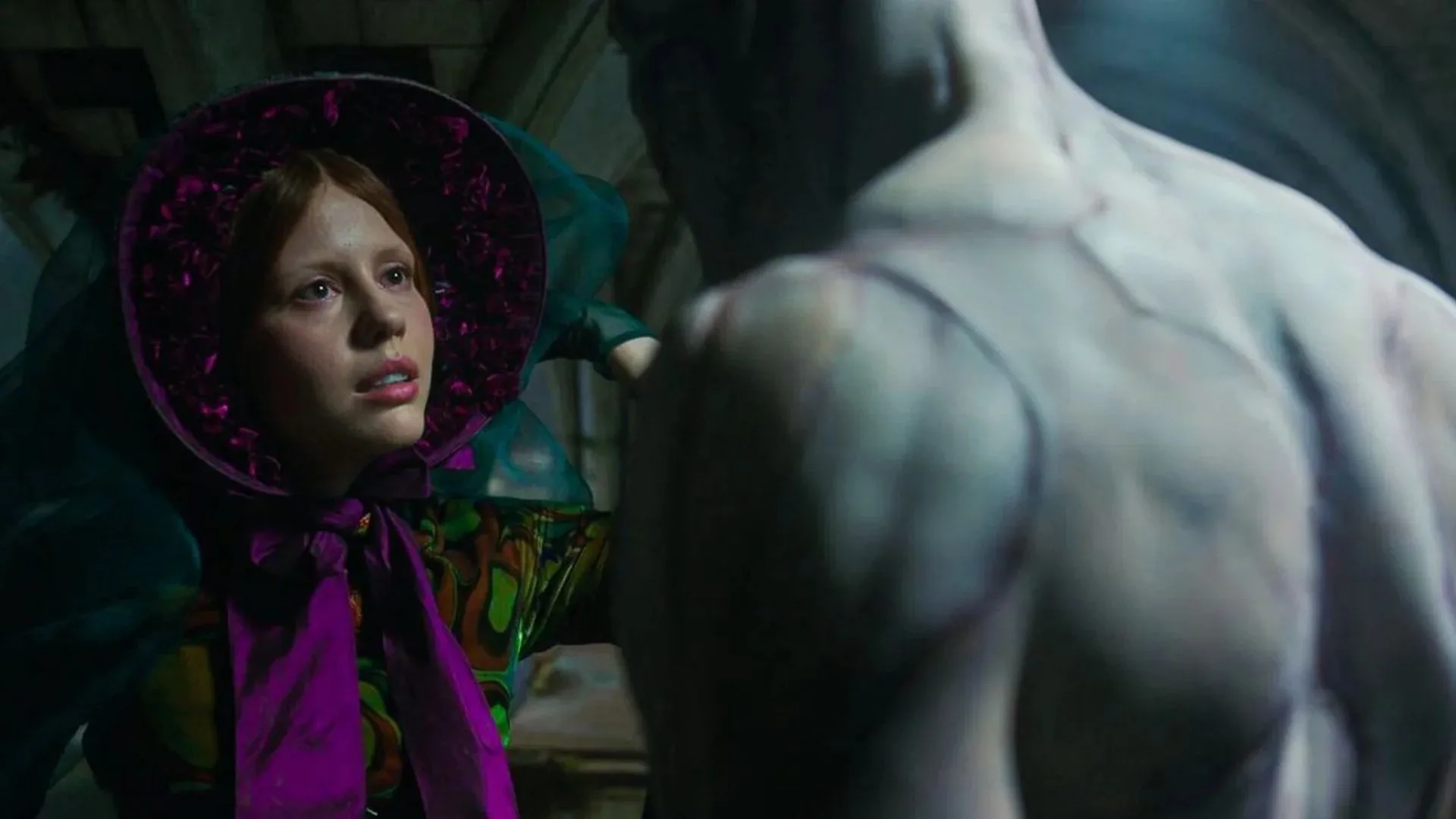 Mia Goth and Jacob Elordi in Frankenstein