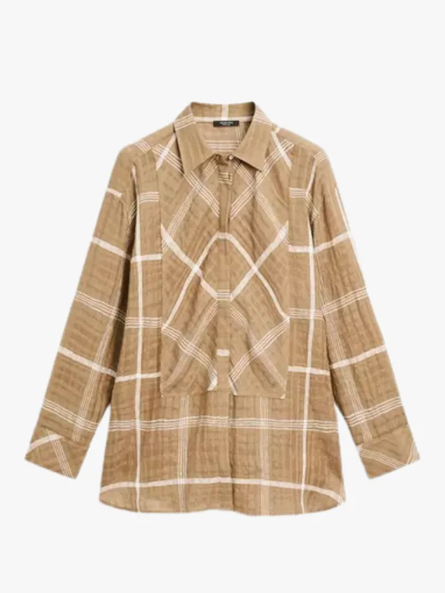What To Buy Now_MASSIMO DUTTI
Flowing linen blend check shirt