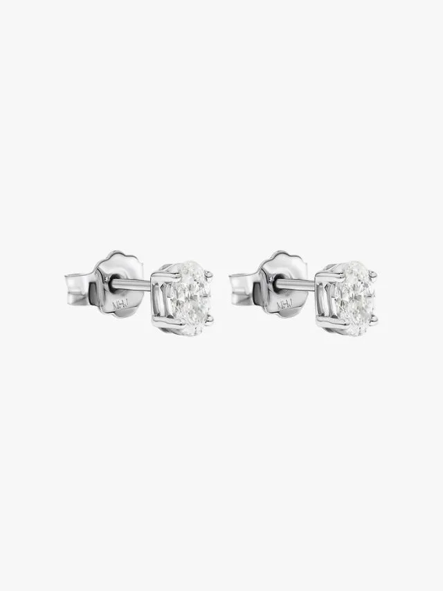 Michael Hill 0.50TW Lab Diamond Oval Stud Earrings in Silver