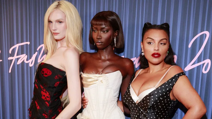 Alex Consani, Anok Yai and Paloma Elsesser at the British Fashion Awards