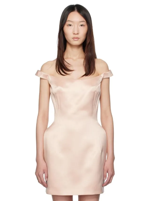 Magda Burtrym Pink Silk Mini Dress 