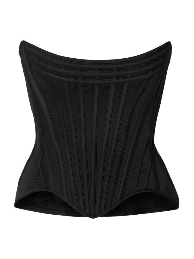 Weiderhoeft Wasp strapless recycled satin corset
