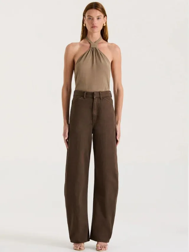 MODEL WEARING TONAL BROWN OUTFIT