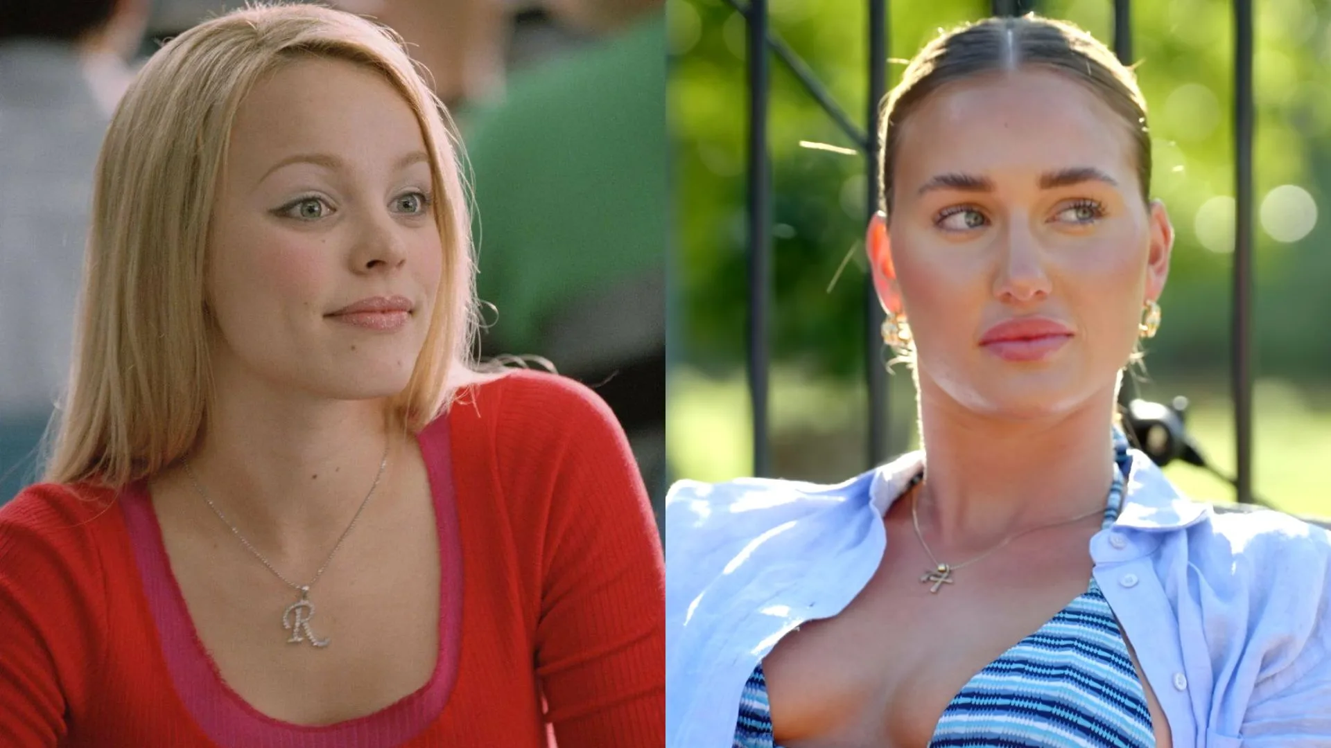 Regina George from Mean Girls alongside a picture of Miranda from Farmer Wants a Wife 