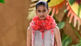 Bhavitha Mandava walks Matthieu Blazy's Chanel Fall 26 Haute Couture presentation