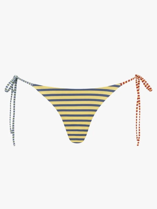 Yellow blue and red striped string bikini bottoms by With Jean