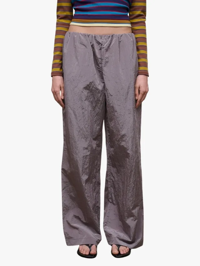 Staud grey taffeta pants