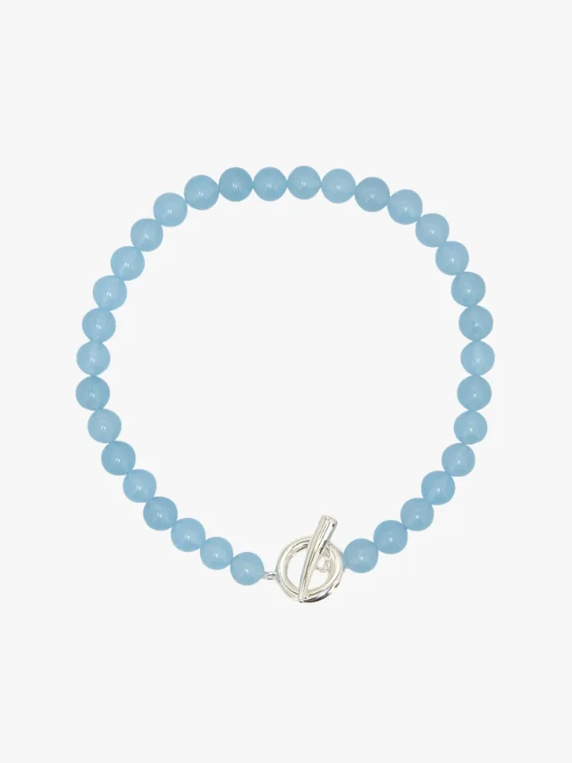 Blue beaded necklace from Brie Leon