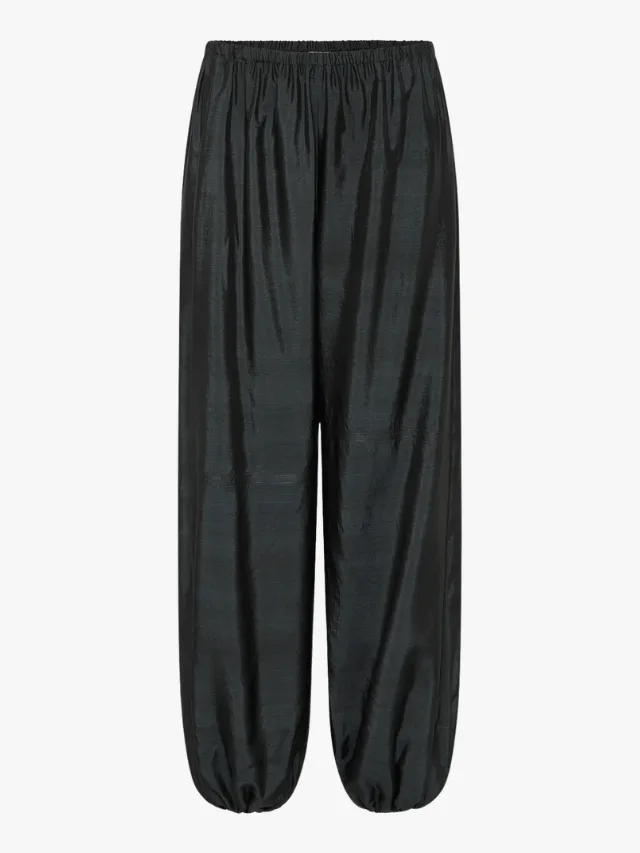 navy silk taffeta pants
