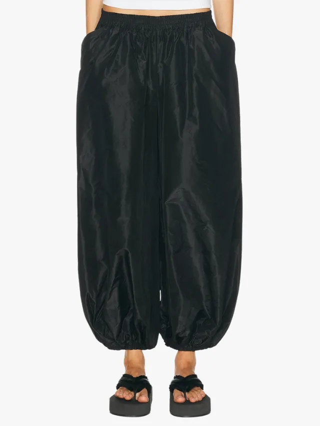 Black taffeta pants