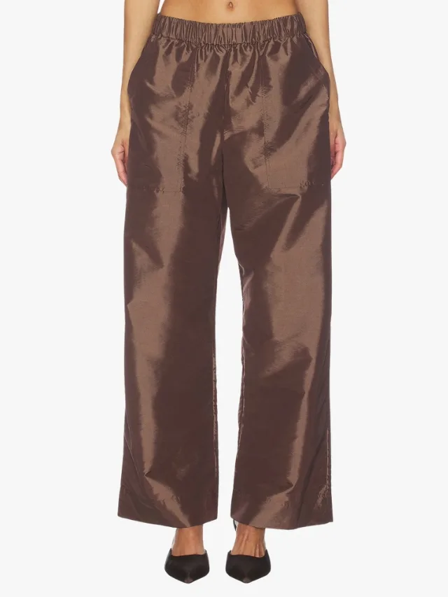 Simhkai brown taffeta pants