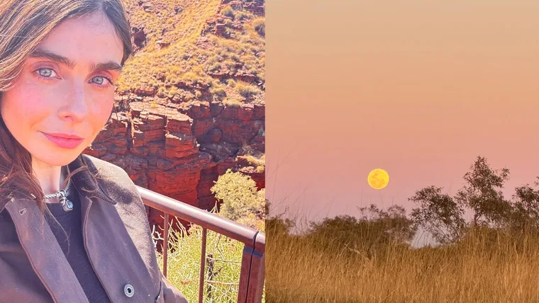Ruby Feneley in Karijini national park with canada goose