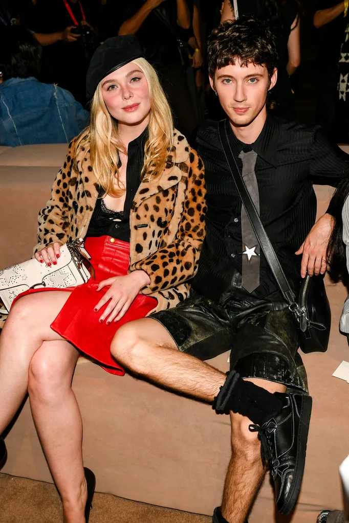 Elle Fanning and Troye Sivan at Coach