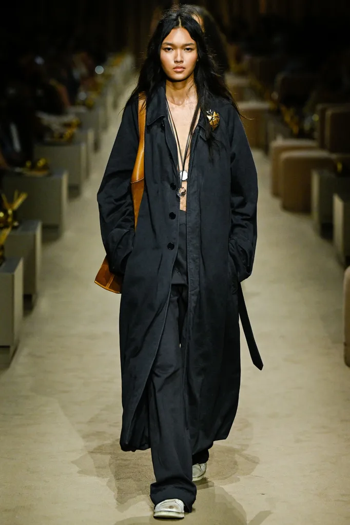 Black trench at coach