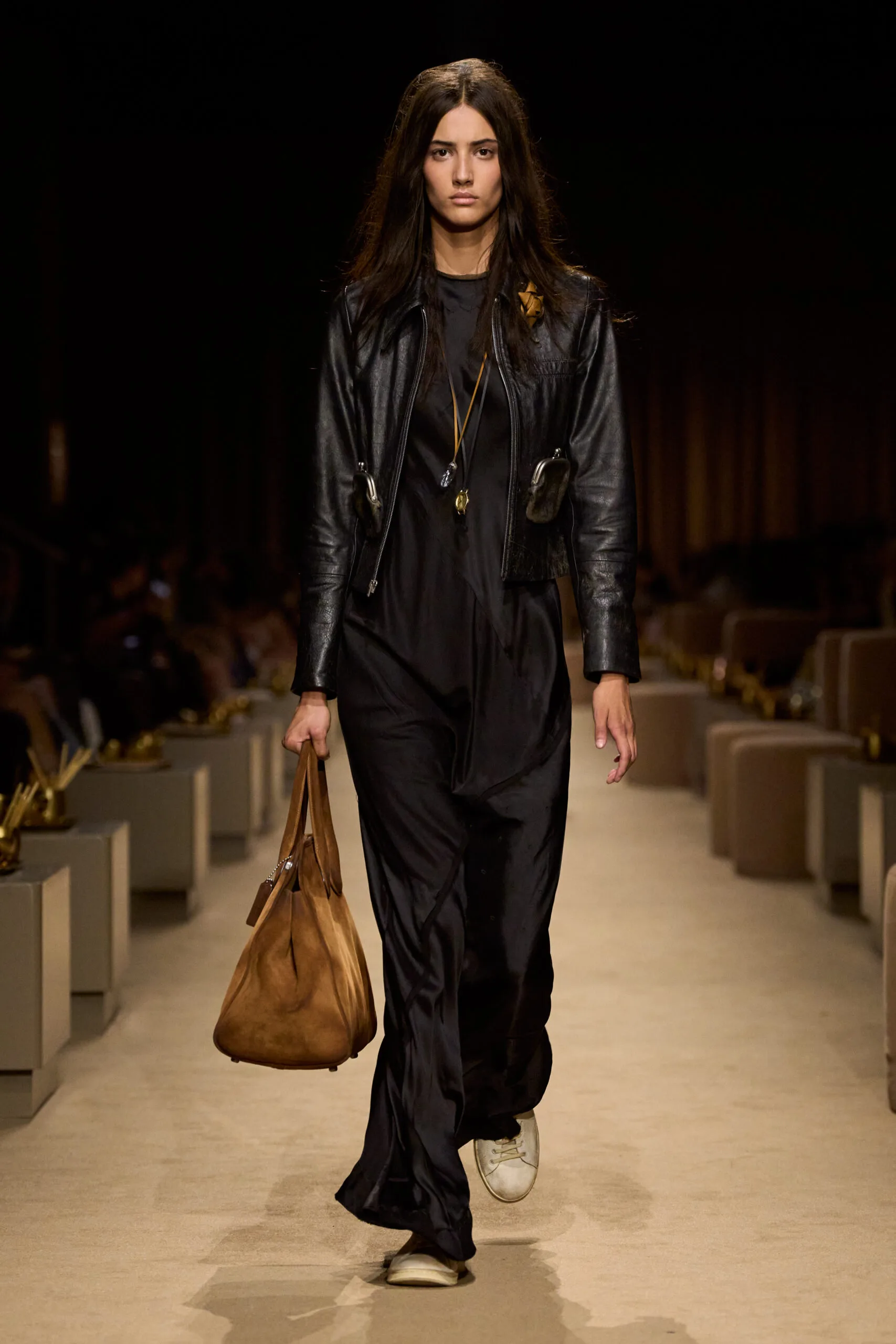 Black leather jacket at coach