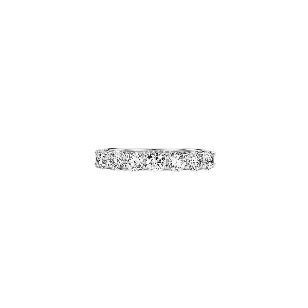 Tiffany Foreverr Bang Ring in platinum with half circle of diamonds 3.5mm wide