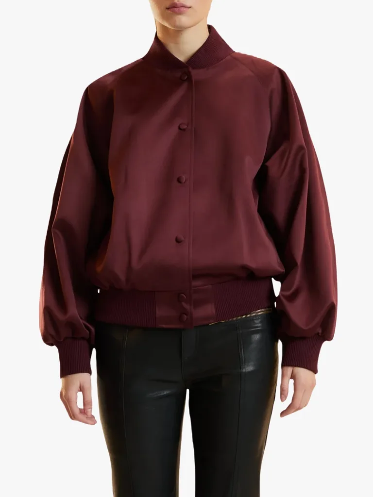Cynthia Rowley Satin Bomber Jacket