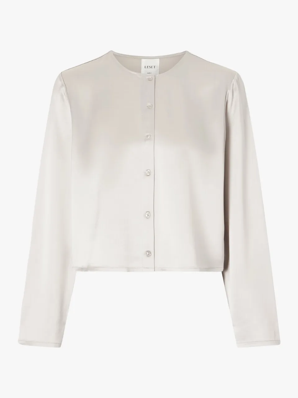 LESET Barb cropped satin cardigan
