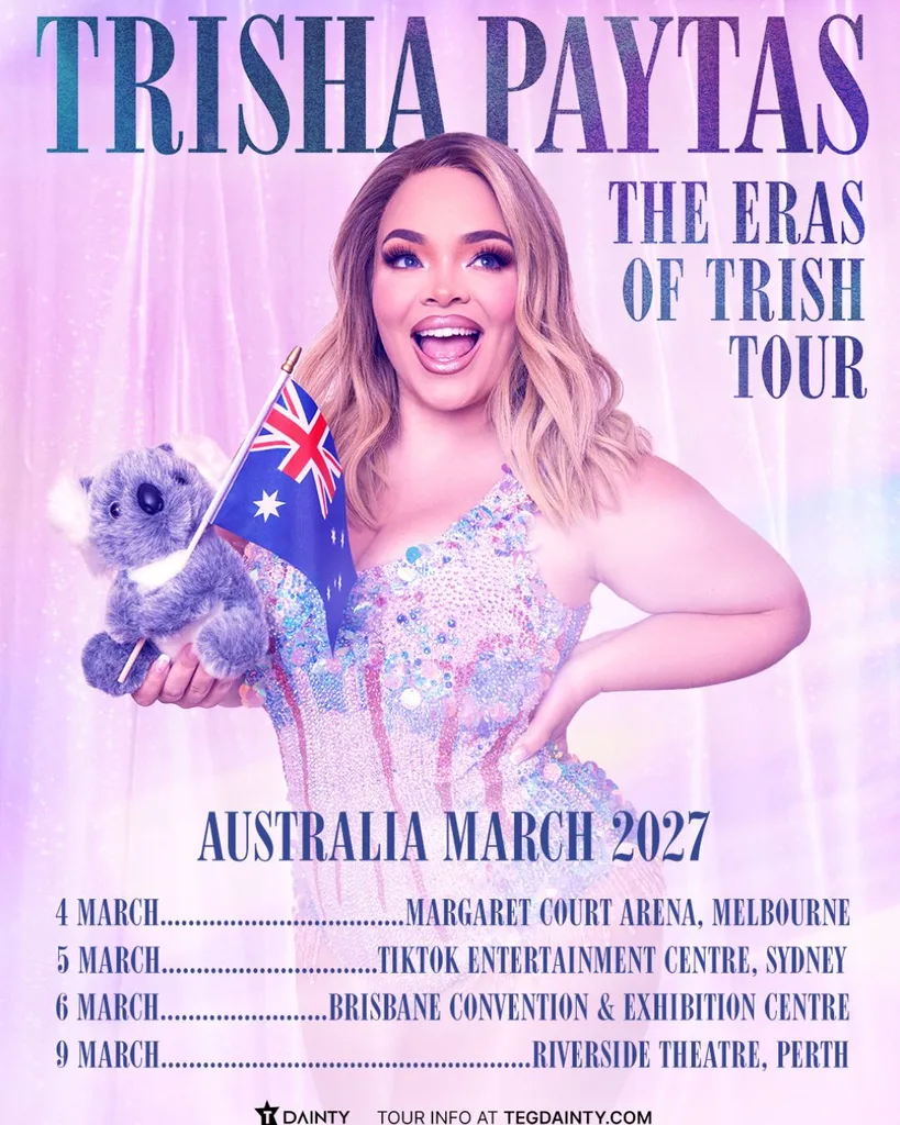 A poster for Trisha Paytas's australian live show