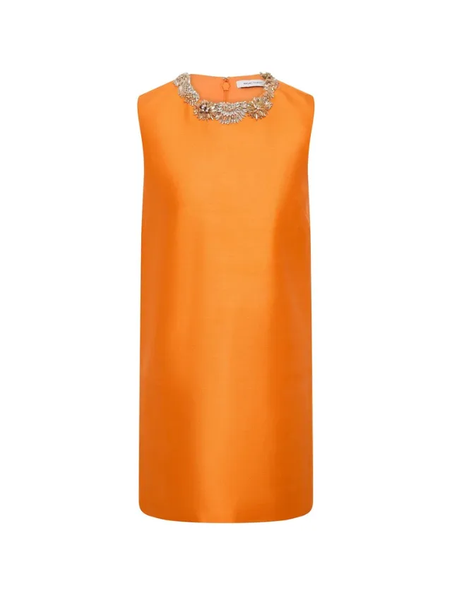 Orange shift dress
