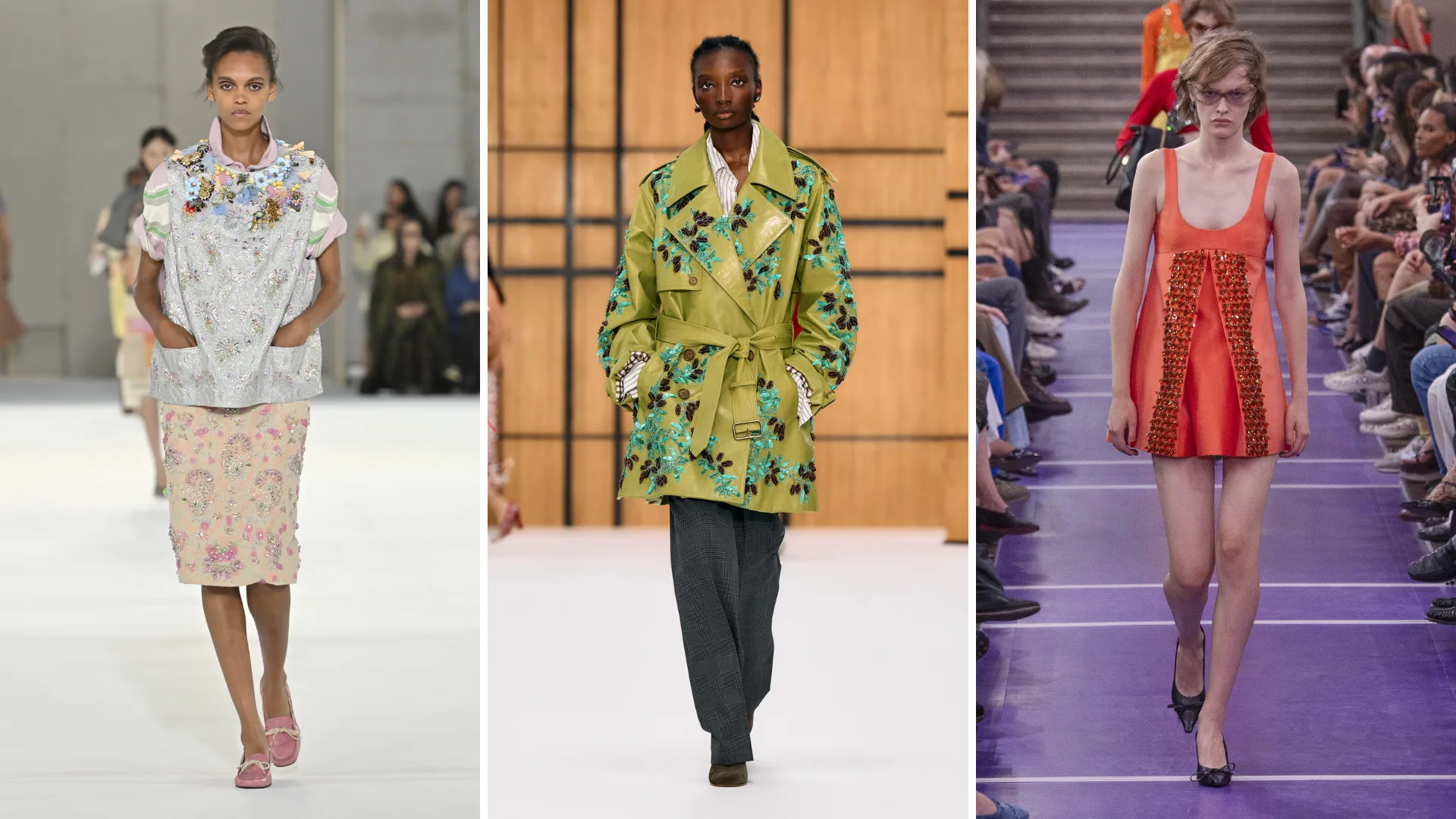 Dries Van Noten; Burberry; Miu Miu.