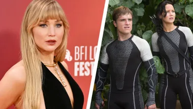 Jennifer Lawrence and Josh Hutcherson in The Hunger Games