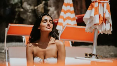woman sitting in the sun