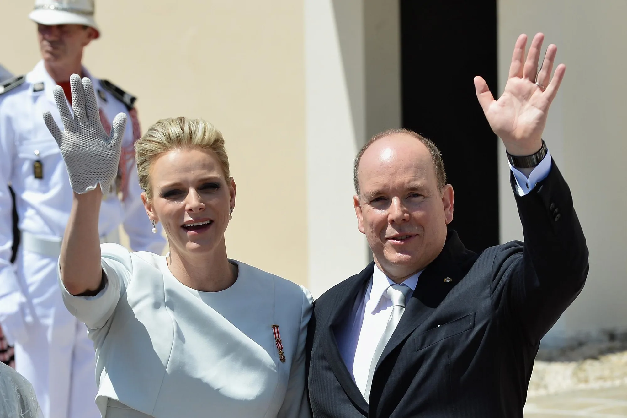 Prince Albert and Princess Charlene christen twins.(02)
