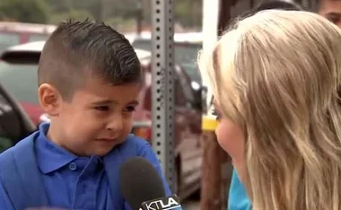 Andrew Macias Cries On His First Day Of School