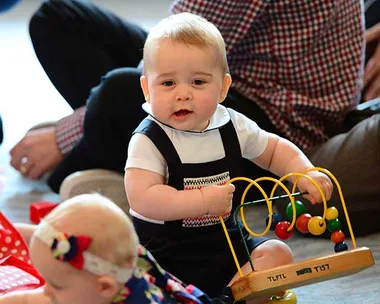 Baby Prince George plays with toy