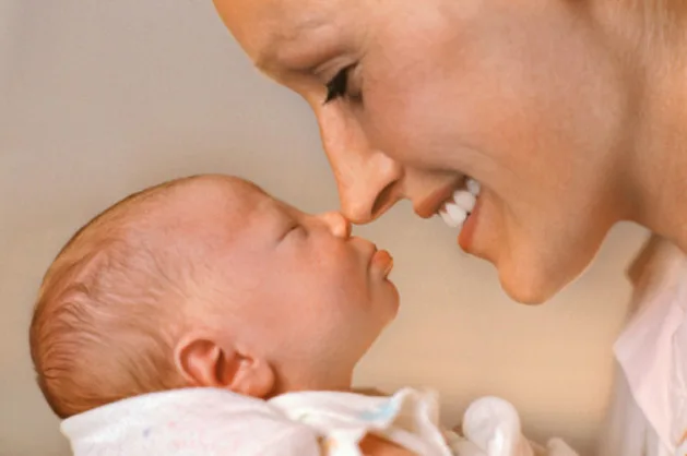 New mum bonds with her baby