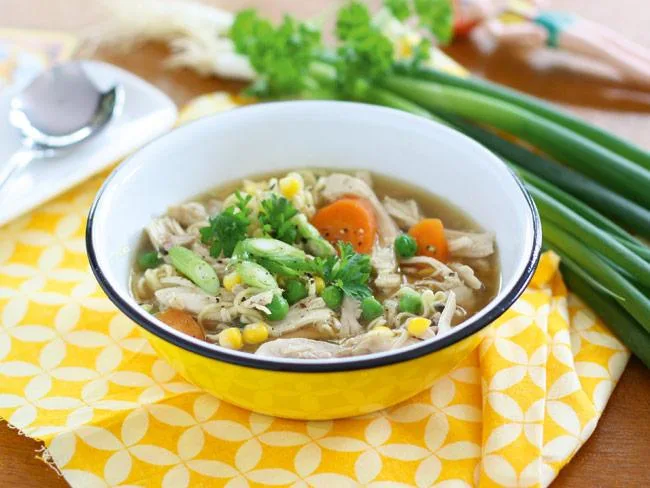 Slow cooker chicken noodle soup