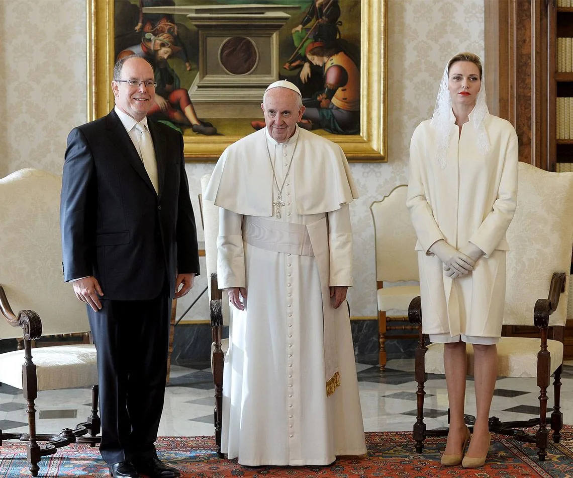 Prince Albert, Pope Francis, Princess Charlene