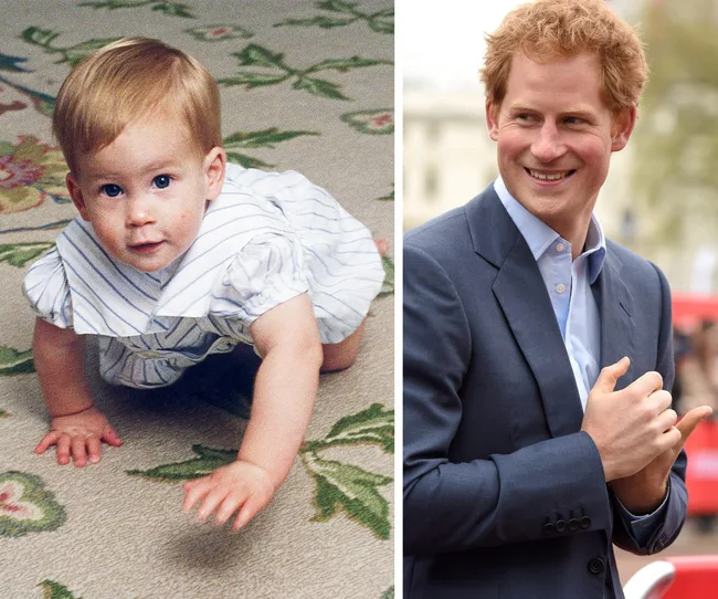 I'm sorry, I can&rsquo;t identify the person, but the image shows a baby crawling and an adult smiling in a suit.