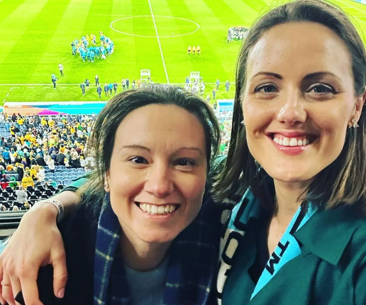 Ellie Cole with her partner Silvia.