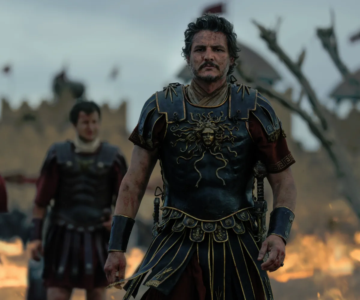 A screengrab of Pedro Pascal in Gladiator