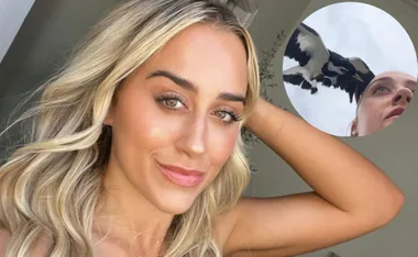 Aussie influencer catches the gruesome moment a magpie lodged its beak in her eye