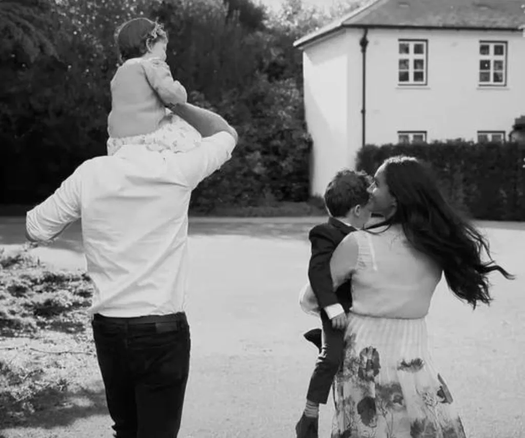 Prince Harry and Meghan Markle with their children Archie and Lilibet.