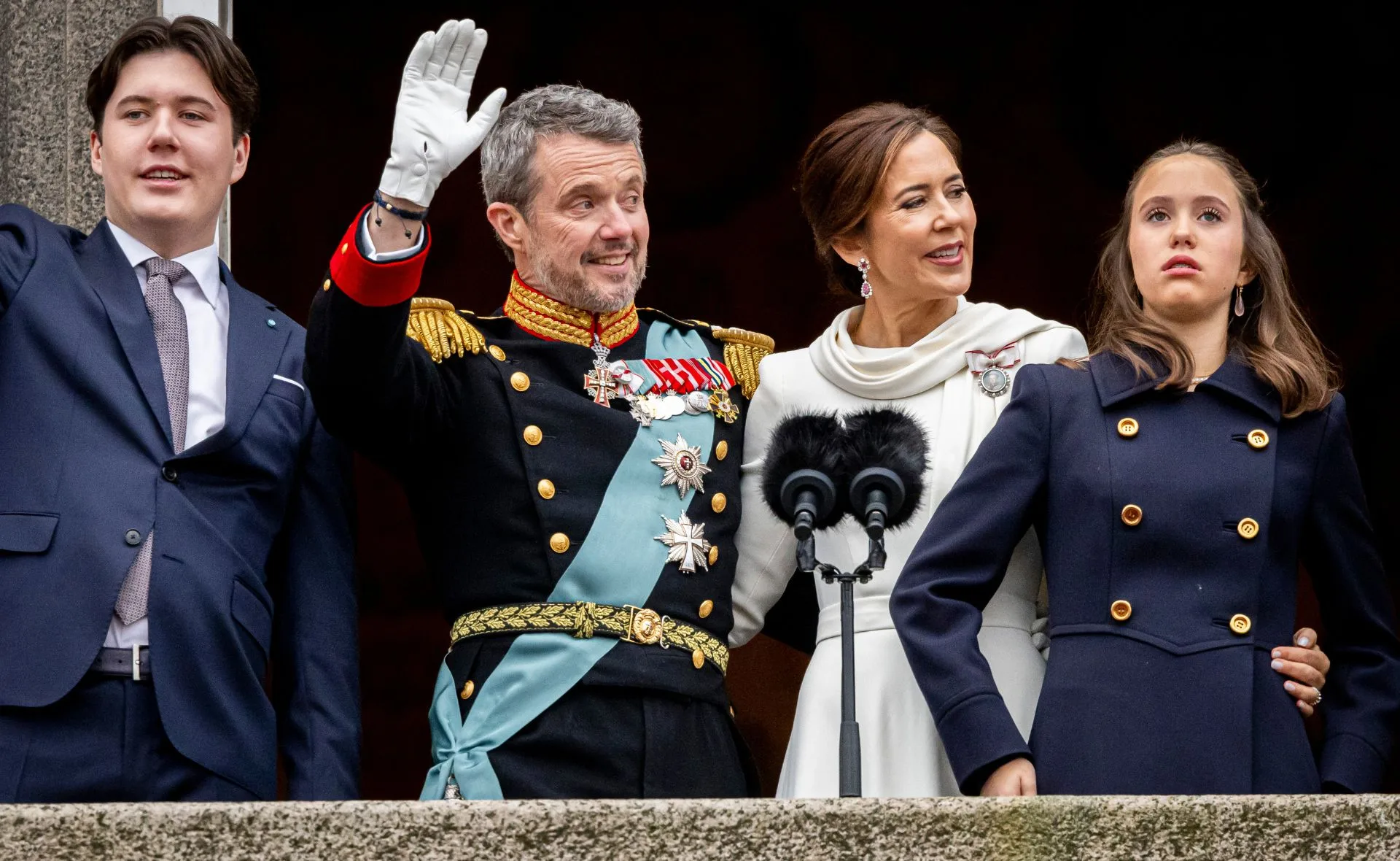 Danish royal family waves