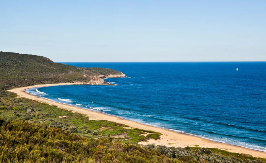 stunning coastline view of Putty Beach, part of the Bouddi National Park on the NSW Central Coast