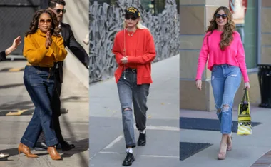 celebrities look great in brightly coloured sweaters