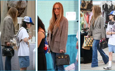 Jennifer Lopez carries a Hermes bag to a vintage flea market with daughter Emme