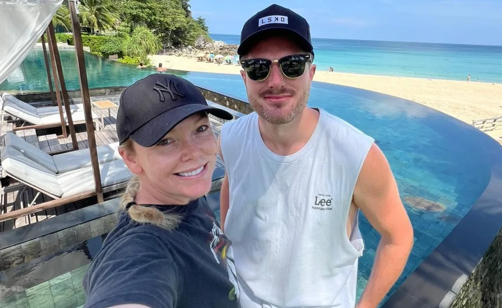 MAFS couple Bryce and Melissa take a selfie on their island honeymoon