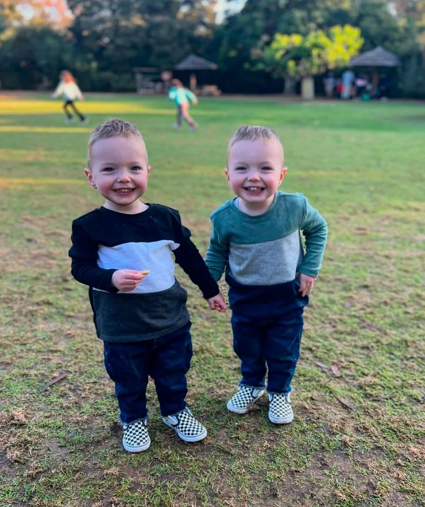 MAFS stars Bryce and Melissa's twin boys smile