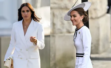 Meghan Markle and Kate Middleton wear white