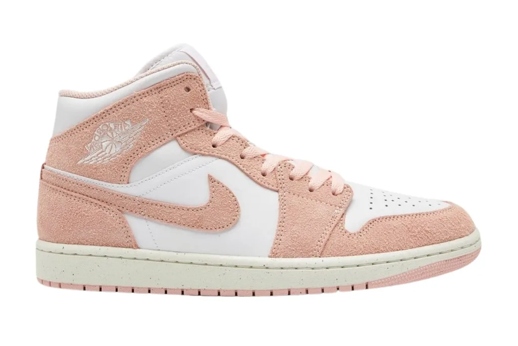 Image of Jordan Air 1 Mid SE sneakers in pink and white