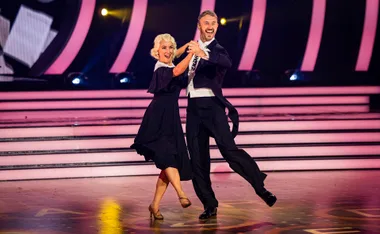 Lisa McCune dances with her partner in Dancing With The Stars